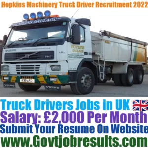 Hopkins Machinery Truck Driver Recruitment 2022-23