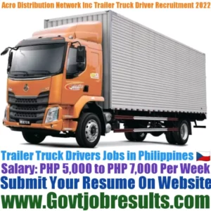Acro Distribution Network Inc Trailer Truck Driver Recruitment 2022-23