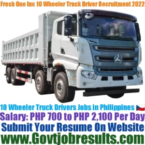 Fresh One Inc 10 Wheeler Truck Driver Recruitment 2022-23