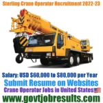 Sterling Crane operator recruitment 2022-23