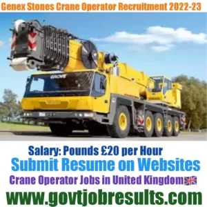 Genex Stones Crane Operator Recruitment 2022-23