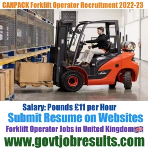 CANPACK Forklift Operator Recruitment 2022-23