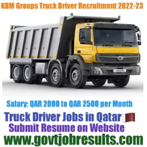 KBM Groups Truck Driver Recruitment 2022-23