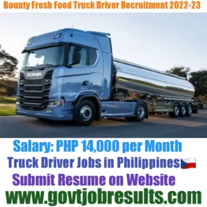 Bounty Fresh Food Truck Driver Recruitment 2022-23