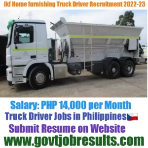 Ifk home furnishing Truck driver Recruitment 2022-23