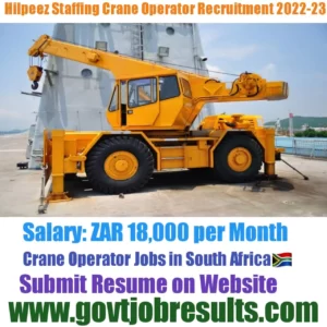 Hillpeez Staffing Crane Operator Recruitment 2022-23