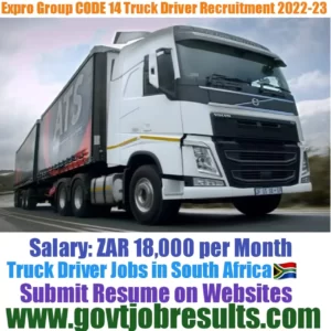 Expro Group CODE 14 Truck Driver Recruitment 2022-23