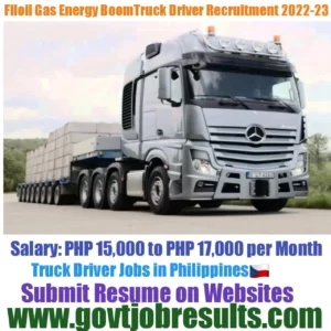 Filoil Gas Energy Boom Truck Driver Recruitment 2022-23