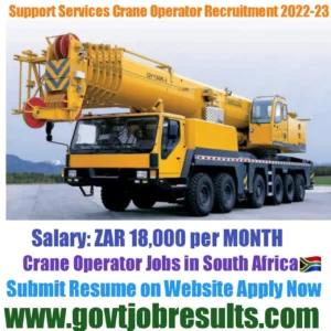 Support Services Crane Operator Recruitment 2022-23