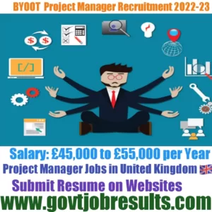 Byoot London Project Manager Recruitment 2022-23