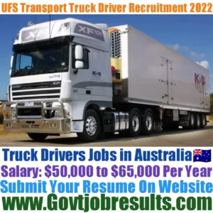 UFS Transport Truck Driver Recruitment 2022-23