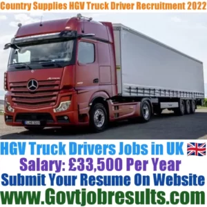 Country Supplies HGV Truck Driver Recruitment 2022-23