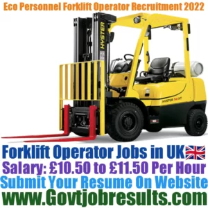 Eco Personnel Forklift Operator Recruitment 2022-23