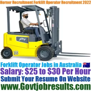 Horner Recruitment Forklift Operator Recruitment 2022-23