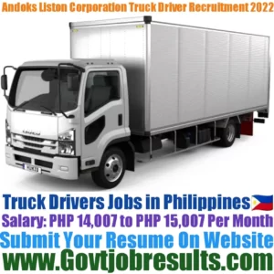 Andoks Litson Corporation Truck driver Recruitment 2022-23