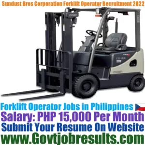Sundust Bros Corporation Forklift Operator Recruitment 2022-23