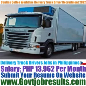 Conlins Coffee World Inc Delivery Truck Driver Recruitment 2022-23