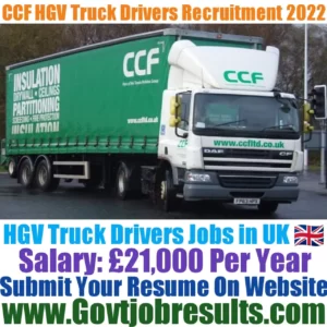 CCF HGV Truck Driver Recruitment 2022-23