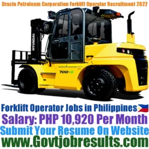 Oracle Petroleum Corporation Forklift Operator Recruitment 2022-23
