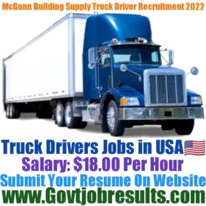 McGann Building Supply Truck Driver Recruitment 2022-23