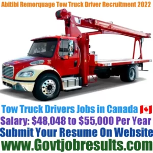 Abitibi Remorquage Tow Truck Driver Recruitment 2022-23