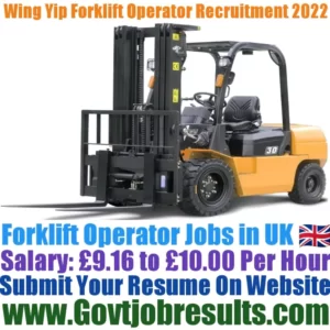 Wing Yip Forklift Operator Recruitment 2022-23