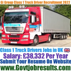 Gi Group Class 1 Truck Driver Recruitment 2022-23