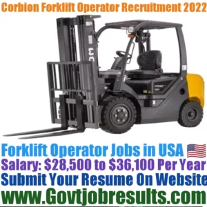 Corbion Forklift Operator Recruitment 2022-23
