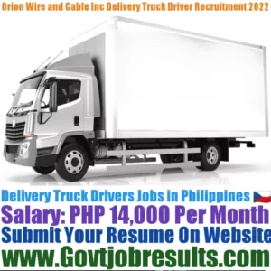 Orion Wire and Cable Inc Delivery Truck Driver Recruitment 2022-2023