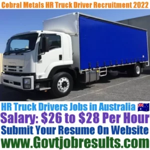 Cobral Metals HR Truck Driver Recruitment 2022-23
