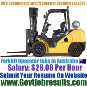 MTC Recruitment Forklift Operator Recruitment 2022-23