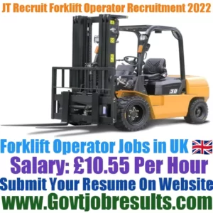 JT Recruit Forklift Operator Recruitment 2022-23