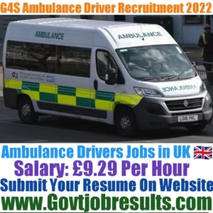 G4S Ambulance Driver Recruitment 2022-23