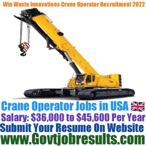 Win Waste Innovations Crane Operator Recruitment 2022-23
