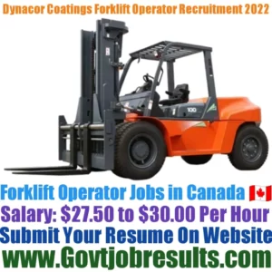 Dynacor Coatings Forklift Operator Recruitment 2022-23