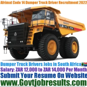 Afrimat Code 14 Dumper Truck Driver Recruitment 2022-23