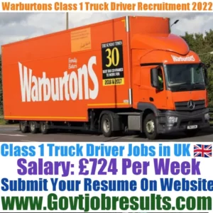 Warburtons Class 1 Truck Driver Recruitment 2022-23