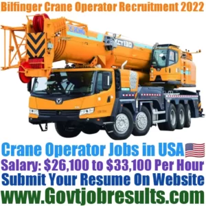 Bilfinger Crane Operator Recruitment 2022-23