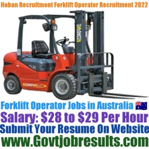 Hoban Recruitment Forklift Operator Recruitment 2022-23