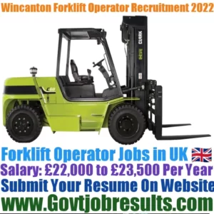 Wincanton Forklift Operator Recruitment 2022-23
