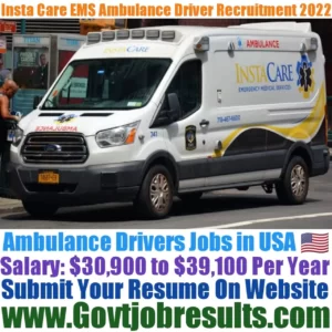 Insta Care EMS Ambulance Driver Recruitment 2022-23