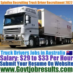 Spinifex Recruiting Truck Driver Recruitment 2022-23
