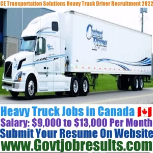CE Transportation Solutions Heavy Truck Driver Recruitment 2022-23