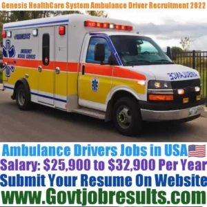 Genesis HealthCare System Ambulance Driver Recruitment 2022-23