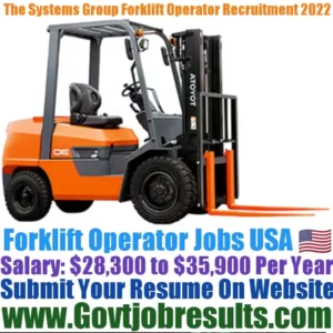 The Systems Group Forklift Operator Recruitment 2021-22