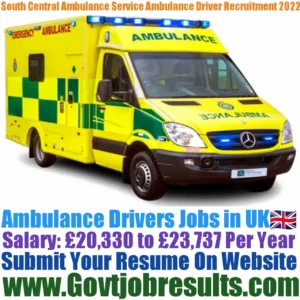 South Central Ambulance Service Ambulance Driver Recruitment 2022-23