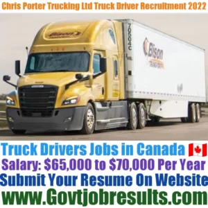Chris Porter Trucking Ltd Truck Driver Recruitment 2022-23