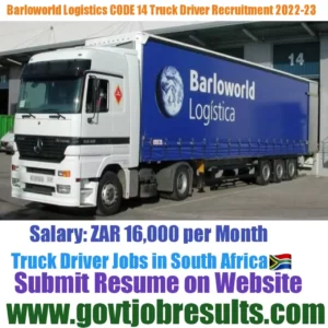Barloworld Automotive CODE 14 Truck Driver Recruitment 2022-23
