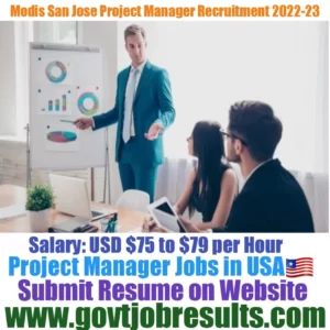 Modis San Jose Project Manager Recruitment 2022-23