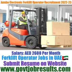 Jumbo Electronics Forklift Operator Recruitment 2022-23